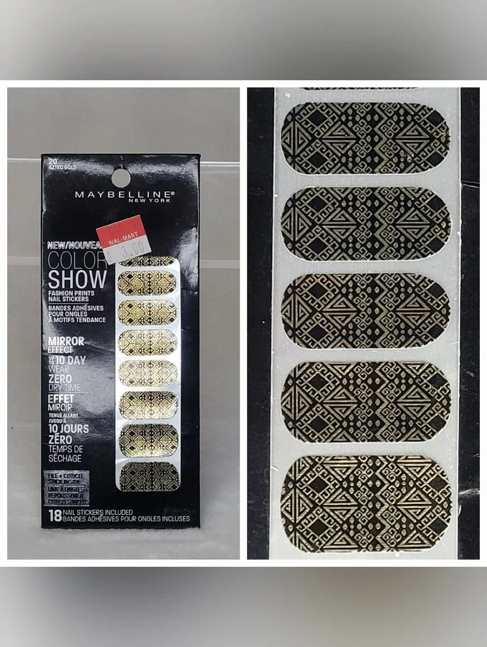 Maybelline Color Show Fashion Prints Nail Stickers 4 Piece Bundle